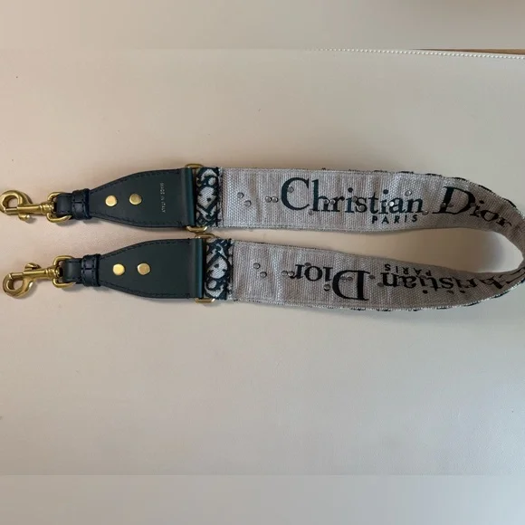 Dior Oblique Studded Shoulder Strap in Forest Green